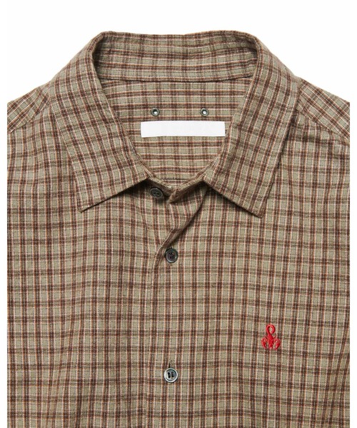 SOPHNET.（ソフネット）の「COTTON FLANNEL RELAX-FIT SHIRT（シャツ/ブラウス・メンズ・セージグリーン/オフホワイト/カーキ・2/3/4/1/5）」の12枚目の写真
