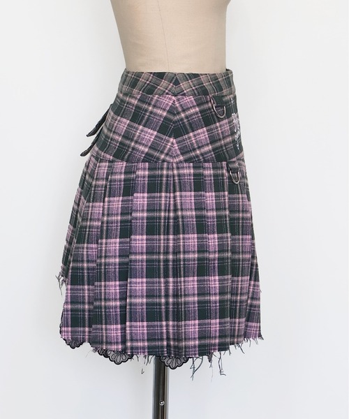 美品　rurumu: ルルムウ　ニットスカート　ラメ　　23aw チェック　切替 58520915b_19_d_215.jpg