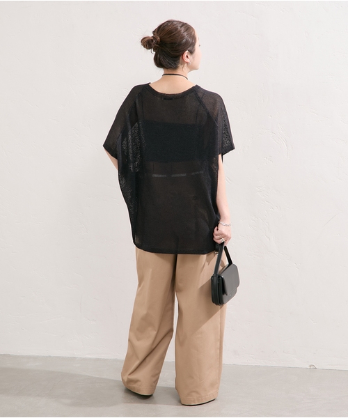 JOURNAL STANDARD(ジャーナルスタンダード)の「《追加》ペーパーヤーンキーネックプルオーバー(ニット/セーター・レディース・ブラック/ライトグレー/ブルー・FREE)」の13枚目の写真