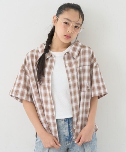 LOVETOXIC(ラブトキシック)の「2WAYチェックシャツセット(アンサンブル・キッズ・ブラック/ベージュ・M:150cm/S:140cm/L:160cm/130cm)」の8枚目の写真
