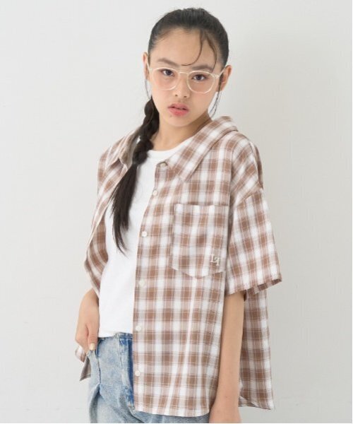 LOVETOXIC(ラブトキシック)の「2WAYチェックシャツセット(アンサンブル・キッズ・ブラック/ベージュ・M:150cm/S:140cm/L:160cm/130cm)」の9枚目の写真