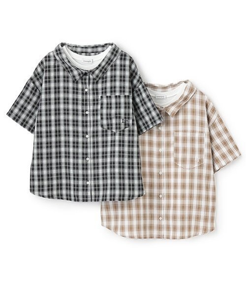 LOVETOXIC(ラブトキシック)の「2WAYチェックシャツセット(アンサンブル・キッズ・ブラック/ベージュ・M:150cm/S:140cm/L:160cm/130cm)」の11枚目の写真