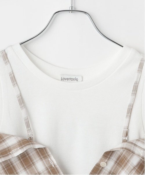 LOVETOXIC(ラブトキシック)の「2WAYチェックシャツセット(アンサンブル・キッズ・ブラック/ベージュ・M:150cm/S:140cm/L:160cm/130cm)」の18枚目の写真