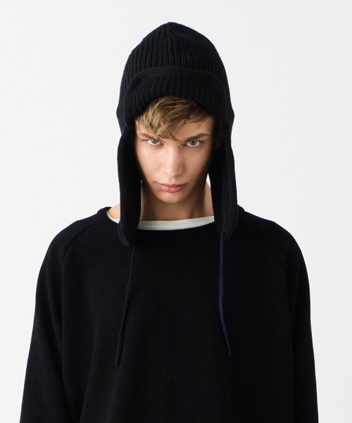 VIRGOwearworks(ヴァルゴウェアワークス)の「RABBIT EAR KNIT CAP(ニットキャップ/ビーニー・メンズ・グレー/ブラック・FREE)」の8枚目の写真