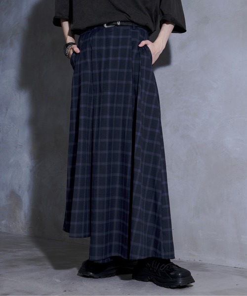 Ellno Loset(エルノロゼット)の「【黒色コラボ】アシメプリーツスカンツ(その他パンツ・メンズ・ブルー系その他/ブラック/グレー系その他・MEDIUM/LARGE/SMALL)」の1枚目の写真