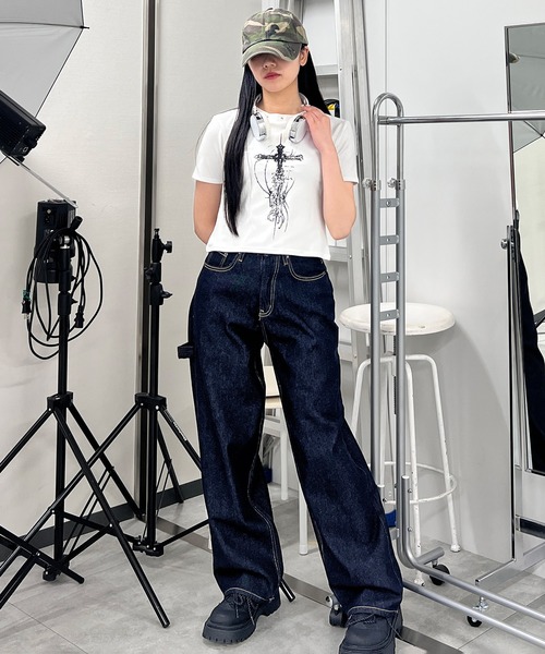 Figments（フィグメンツ）の「フレイムステッチポケットデニム（デニムパンツ・レディース・ブラック/インディゴブルー・MEDIUM/LARGE/SMALL）」の9枚目の写真