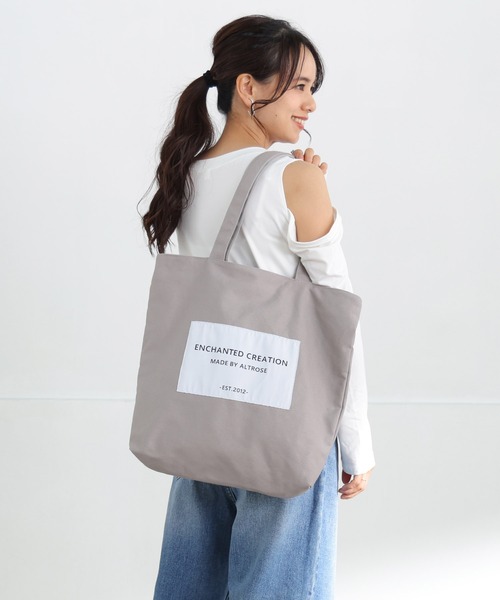 ALTROSE(アルトローズ)の「A4 キャンバス トート ワッペン カジュアル 推し活(トートバッグ・レディース・アイボリー/ブラック/グレー・FREE)」の20枚目の写真