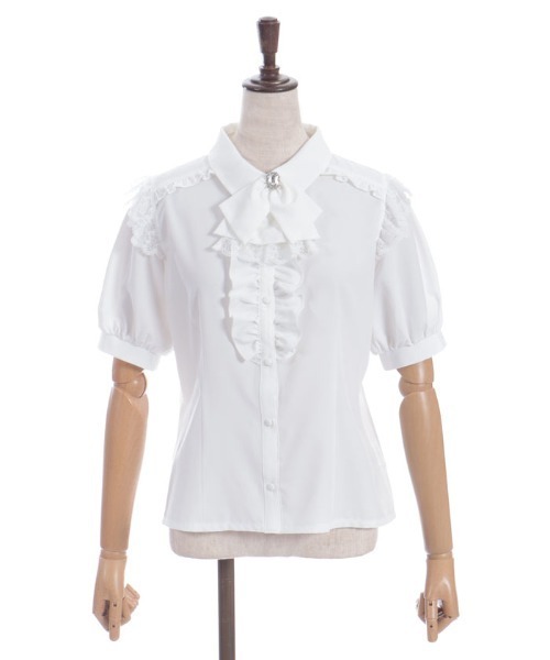axes femme POETIQUE(アクシーズファムポエティック)の「ジャボブローチ付ブラウス(シャツ/ブラウス・レディース・ブラック/ホワイト/グレー・MEDIUM)」の10枚目の写真