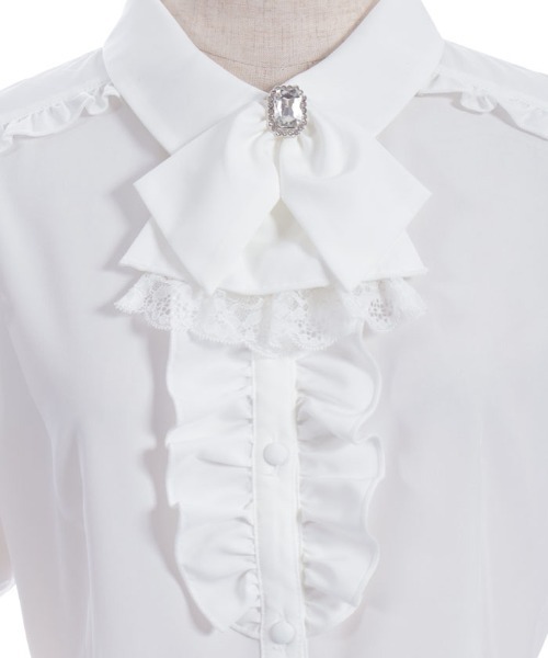 axes femme POETIQUE(アクシーズファムポエティック)の「ジャボブローチ付ブラウス(シャツ/ブラウス・レディース・ブラック/ホワイト/グレー・MEDIUM)」の13枚目の写真