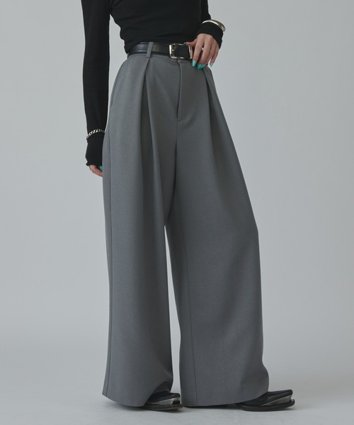 Lui's（ルイス）の「【mi-企画】タックワイドパンツ（スラックス・レディース・ブラック/グレー・S/M）」の11枚目の写真