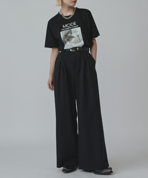 Lui's（ルイス）の「【mi-企画】タックワイドパンツ（スラックス・レディース・ブラック/グレー・S/M）」の10枚目の写真