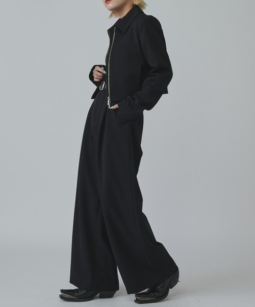Lui's mi-企画ダブルジップショートジャケット タックワイドパンツ