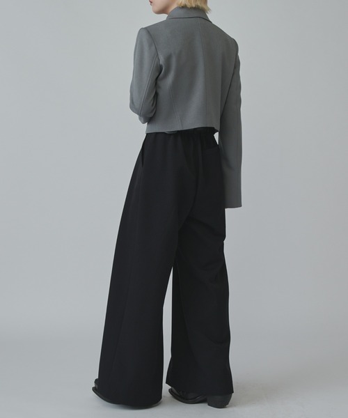 Lui's mi-企画ダブルジップショートジャケット タックワイドパンツ