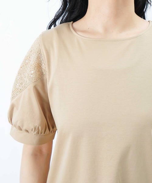 tシャツ LC/LLL 袖Vレース切替トップス レディース LADY LUCK LUCA tシャツ LC/LLL 袖Vレース切替トップス