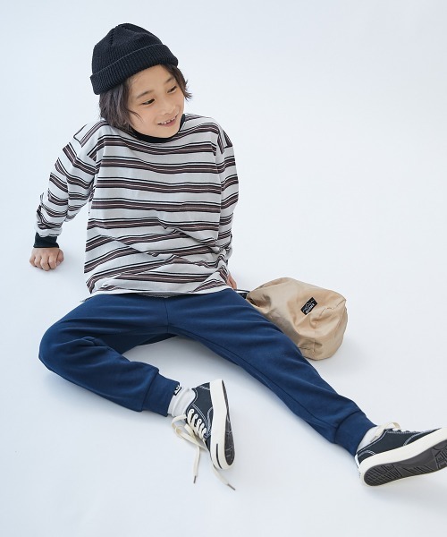 devirock（デビロック）の「ウルトラストレッチ 裾リブパンツ(綿95%やわらかタッチ)（スウェットパンツ・キッズ・グレイッシュベージュ/カーキ/ブラック/グレー系その他/パープル系その他/グリーン系その他/ネイビー/ブルー系その他・150cm/160cm/80ｃｍ/90cm/100cm/110cm/120cm/130cm/140cm）」の12枚目の写真