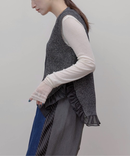 フリルヘムラメニットジレ（ベスト）｜Eimee Law（エイミーロウ）の