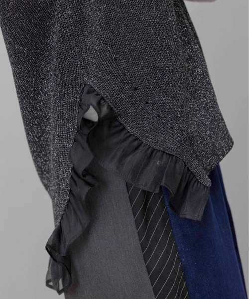 Eimee Law（エイミーロウ）の「フリルヘムラメニットジレ（ベスト・レディース・ブラック/チャコールグレー/モカ・FREE）」の20枚目の写真