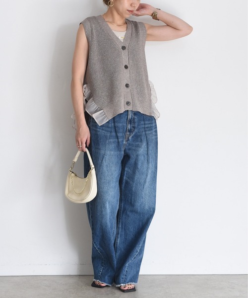 Eimee Law フリル ヘム ニット ジレ ベスト フリルヘムラメニットジレ Eimee Law│Eimee Law & LHELBIE 公式