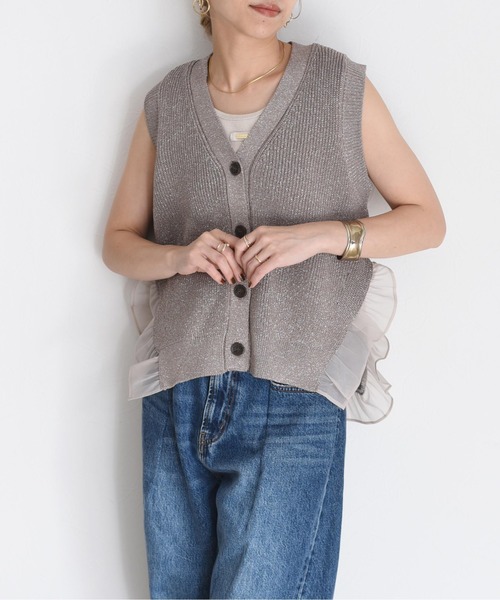 Eimee Law フリル ヘム ニット ジレ ベスト フリルヘムラメニットジレ Eimee Law│Eimee Law & LHELBIE 公式