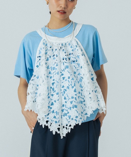 ROSE BUD(ローズバッド)の「LACE TOP(シャツ/ブラウス・レディース・ホワイト/ブラック・ONE SIZE)」の2枚目の写真