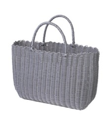 percheグレー かごバッグ タッセル付き クーコ COOCO タッセル付きメタリックフィルムかごバッグ