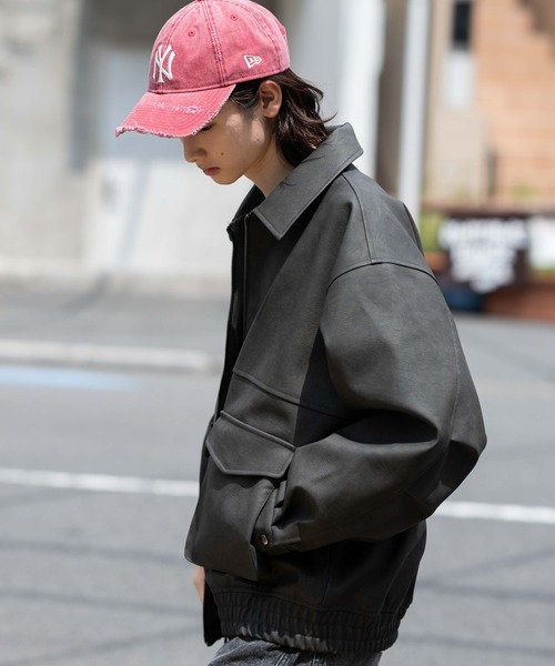 WEGO（ウィゴー）の「WEGO/PUダブルZIPフライトブルゾン（ライダースジャケット・メンズ・ブラック/グレー系その他/ブラウン系その他・SMALL/LARGE/MEDIUM）」の20枚目の写真