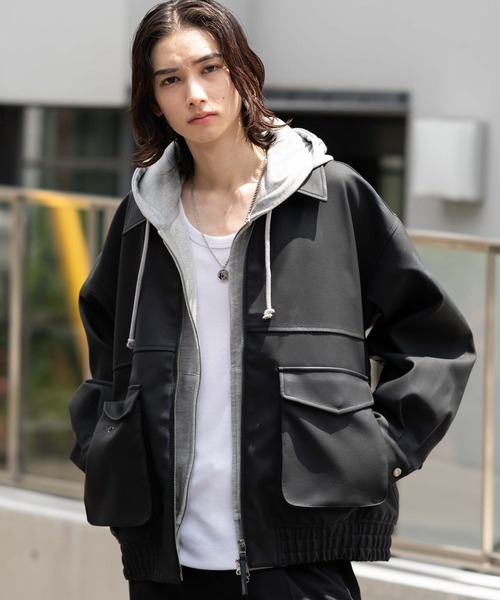 WEGO/【25年秋冬新作】PUダブルZIPフライトブルゾン（ライダース