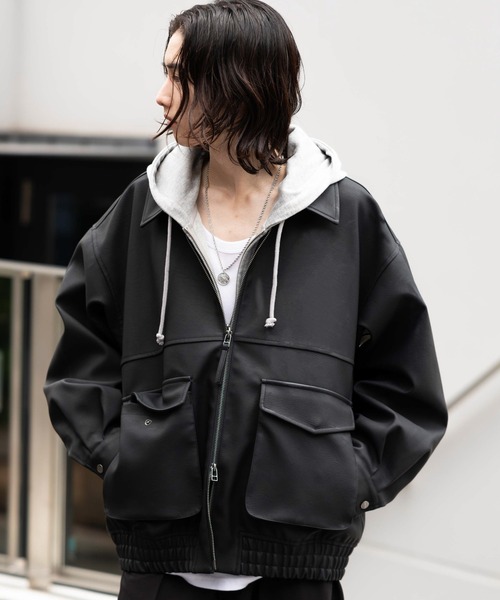 WEGO/【25年秋冬新作】PUダブルZIPフライトブルゾン（ライダース