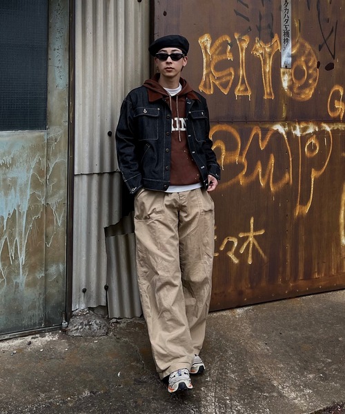 MandO（Auntie Rosa）（エムオー）の「ヴィンテージペイントカレッジロゴパーカー（パーカー・メンズ・チャコールグレー/ブラウン・LARGE/MEDIUM/SMALL）」の18枚目の写真