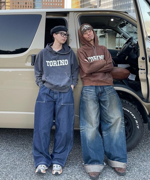 MandO（Auntie Rosa）（エムオー）の「ヴィンテージペイントカレッジロゴパーカー（パーカー・メンズ・チャコールグレー/ブラウン・LARGE/MEDIUM/SMALL）」の22枚目の写真