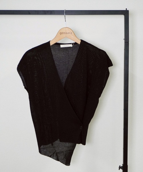 gossara（ゴサラ）の「半袖カシュクールニット（ニット/セーター・レディース・ブラウン/ブラック/アイボリー・FREE）」の15枚目の写真