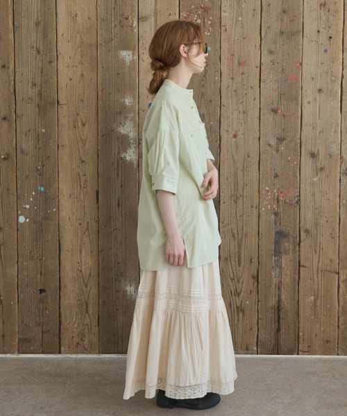 Crisp（クリスプ）の「タックデザインレースティアードスカート（スカート・レディース・アイボリー/ブラウン・FREE）」の14枚目の写真