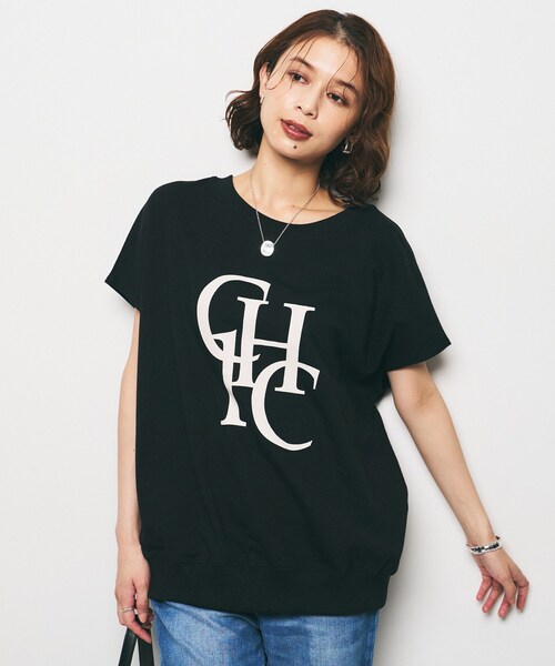 UNTITLED(アンタイトル)の「【CHIGNON】別注 ミニ裏毛フレンチスリーブプルオーバー(Tシャツ/カットソー・レディース・ダークブラウン/ホワイト/ブラック・02)」の12枚目の写真