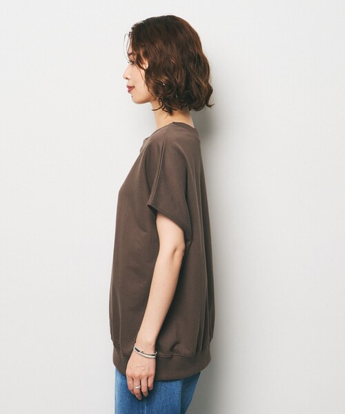 UNTITLED(アンタイトル)の「【CHIGNON】別注 ミニ裏毛フレンチスリーブプルオーバー(Tシャツ/カットソー・レディース・ダークブラウン/ホワイト/ブラック・02)」の8枚目の写真