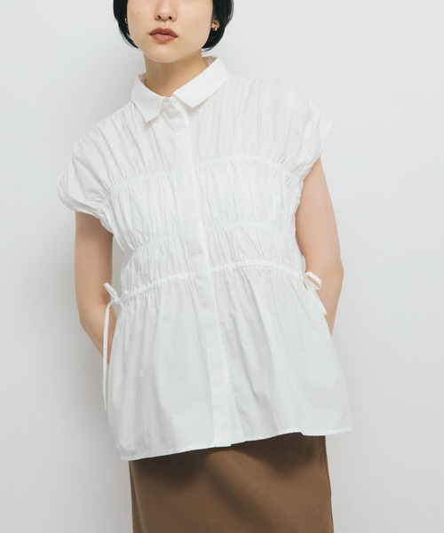 KBF（ケイビーエフ）の「スリーブレスシャーリングブラウス（シャツ/ブラウス・レディース・ブルー系その他/ホワイト系その他/オフホワイト・ONE）」の13枚目の写真