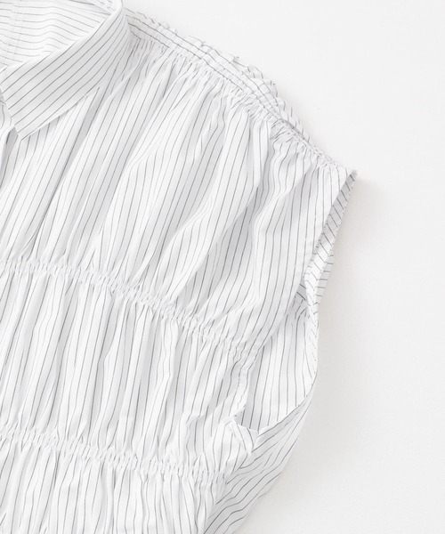 KBF（ケイビーエフ）の「スリーブレスシャーリングブラウス（シャツ/ブラウス・レディース・ブルー系その他/ホワイト系その他/オフホワイト・ONE）」の10枚目の写真