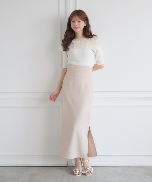 Ambre Neige(アンブルネージュ)の「frill tulle knit / フリルチュールニット(ニット/セーター・レディース・ブルー/オフホワイト/チャコールグレー・FREE)」の11枚目の写真