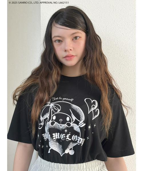 sanrio(サンリオ)の「【MY MELODY】GRAPHICAL TEE(Tシャツ/カットソー・レディース・ピンク/オフホワイト/ブラック・FREE)」の3枚目の写真