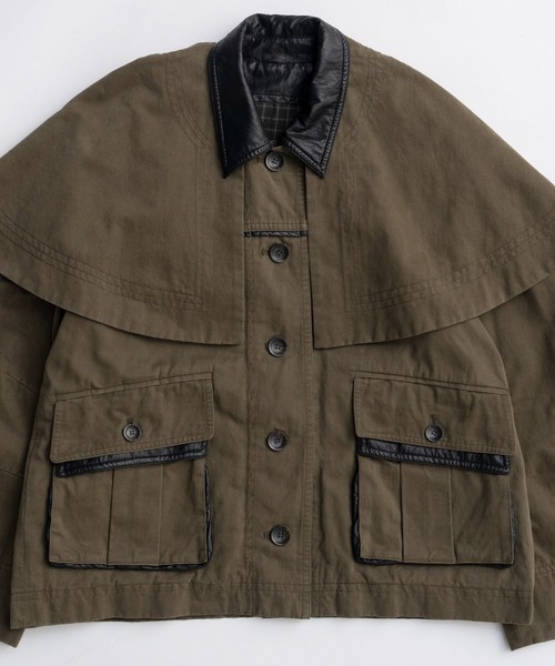 MAISON SPECIAL（メゾンスペシャル）の「Military Cape Jacket/ミリタリーケープジャケット（ブルゾン・レディース・ネイビー/カーキ・FREE）」の5枚目の写真