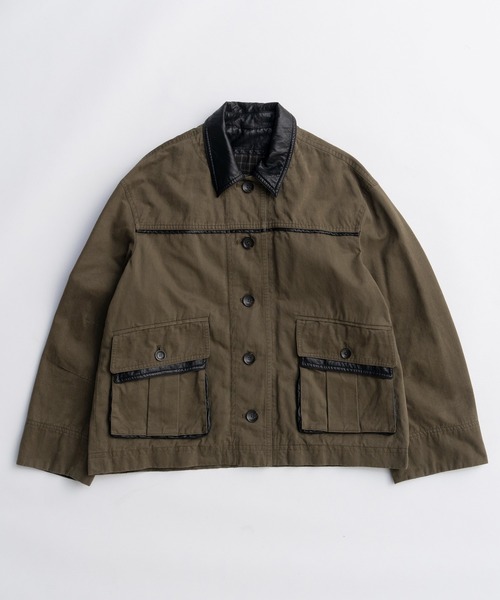 MAISON SPECIAL（メゾンスペシャル）の「Military Cape Jacket/ミリタリーケープジャケット（ブルゾン・レディース・ネイビー/カーキ・FREE）」の4枚目の写真