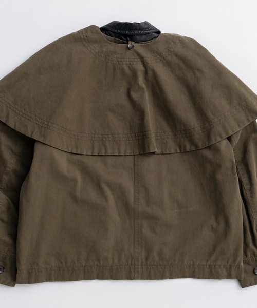 MAISON SPECIAL（メゾンスペシャル）の「Military Cape Jacket/ミリタリーケープジャケット（ブルゾン・レディース・ネイビー/カーキ・FREE）」の9枚目の写真