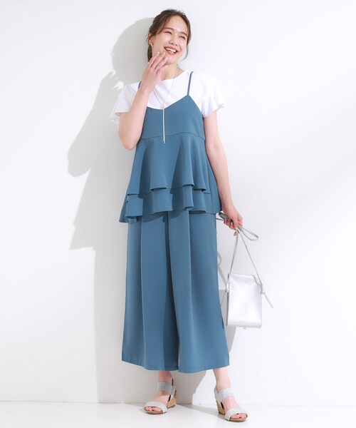 DRESKIP（ドレスキップ）の「【S-LL/セットアップ可/ひんやり】女性らしさ溢れる ティアードキャミソール（タンクトップ・レディース・ダークブラウン/ブルー/チャコールグレー・04/03/02/01）」の11枚目の写真