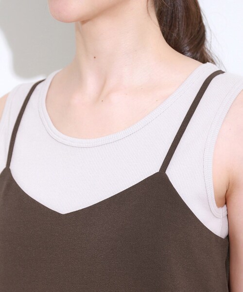 DRESKIP（ドレスキップ）の「【S-LL/セットアップ可/ひんやり】女性らしさ溢れる ティアードキャミソール（タンクトップ・レディース・ダークブラウン/ブルー/チャコールグレー・04/03/02/01）」の20枚目の写真