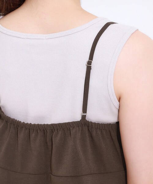 DRESKIP（ドレスキップ）の「【S-LL/セットアップ可/ひんやり】女性らしさ溢れる ティアードキャミソール（タンクトップ・レディース・ダークブラウン/ブルー/チャコールグレー・04/03/02/01）」の21枚目の写真