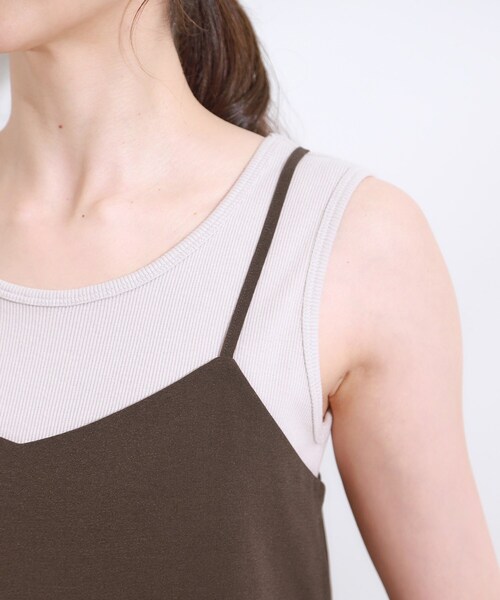DRESKIP（ドレスキップ）の「【S-LL/セットアップ可/ひんやり】女性らしさ溢れる ティアードキャミソール（タンクトップ・レディース・ダークブラウン/ブルー/チャコールグレー・04/03/02/01）」の22枚目の写真