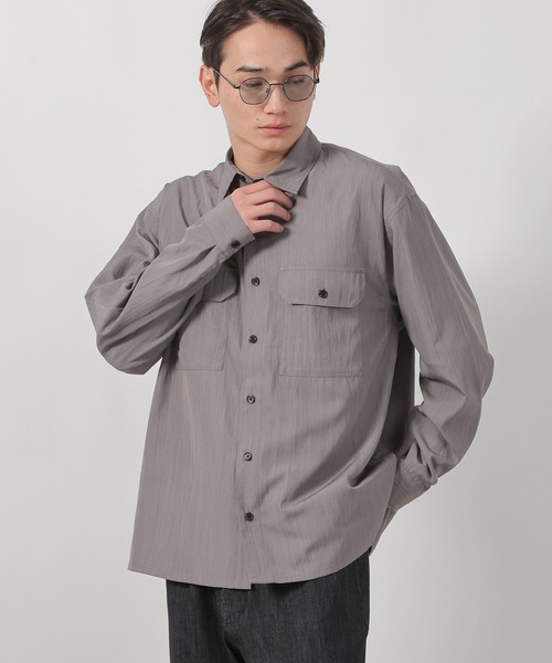 LAKOLE(ラコレ)の「【セットアップ可・接触冷感】冷感ワッシャーシャツ長袖 / 586873(シャツ/ブラウス・メンズ・ブラウン/ブラック/グレー・LARGE/MEDIUM)」の12枚目の写真