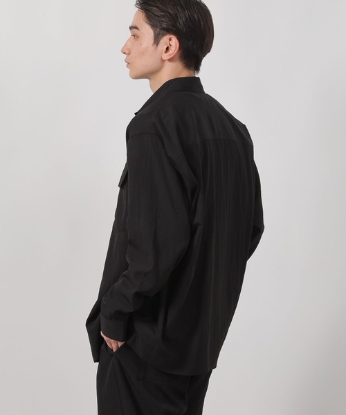 LAKOLE(ラコレ)の「【セットアップ可・接触冷感】冷感ワッシャーシャツ長袖 / 586873(シャツ/ブラウス・メンズ・ブラウン/ブラック/グレー・LARGE/MEDIUM)」の9枚目の写真