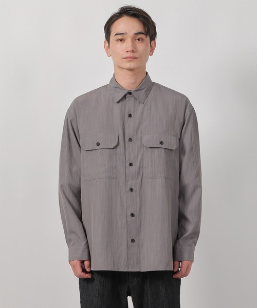 LAKOLE(ラコレ)の「【セットアップ可・接触冷感】冷感ワッシャーシャツ長袖 / 586873(シャツ/ブラウス・メンズ・ブラウン/ブラック/グレー・LARGE/MEDIUM)」の21枚目の写真