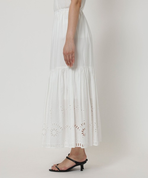 BARNYARDSTORM(バンヤードストーム)の「BARNYARDSTORM / スカラップコットンレーススカート / ハンドウォッシャブル(スカート・レディース・ブラック/ホワイト・FREE)」の12枚目の写真