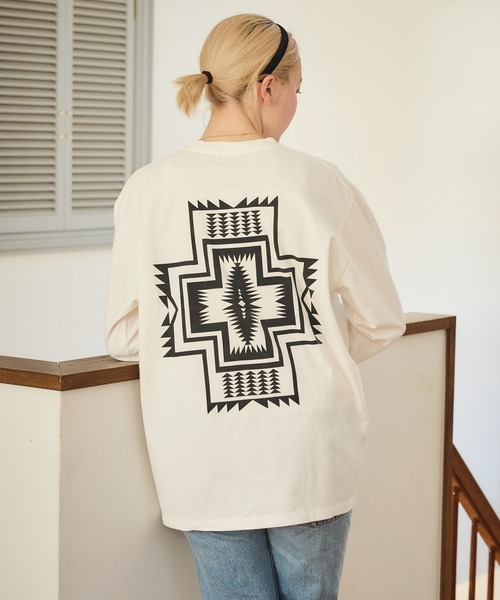 PENDLETON(ペンドルトン)の「PENDLETON/ペンドルトン バックプリント ロングスリーブ Tシャツ(Tシャツ/カットソー・メンズ・ホワイト/ブラック・MEDIUM/LARGE)」の1枚目の写真